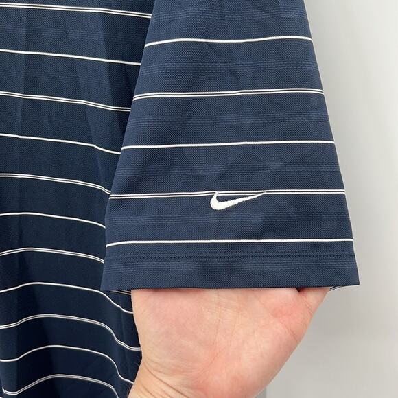 Nike Golf Performance Stripe Polo Shirt - Navy/White - XL - Picture 9 of 9